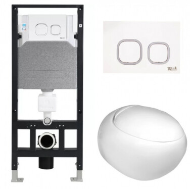 Комплект (инсталляция+унитаз+кнопка) WeltWasser AMBERG 506 + JECKENBACH 004 GL-WT + AMBERG RD-WT