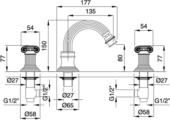 Cezares Olimp OLIMP-BBS2-02-Sw с донным клапаном