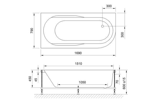 Royal Bath AZUR RB614203 170x80x60 L