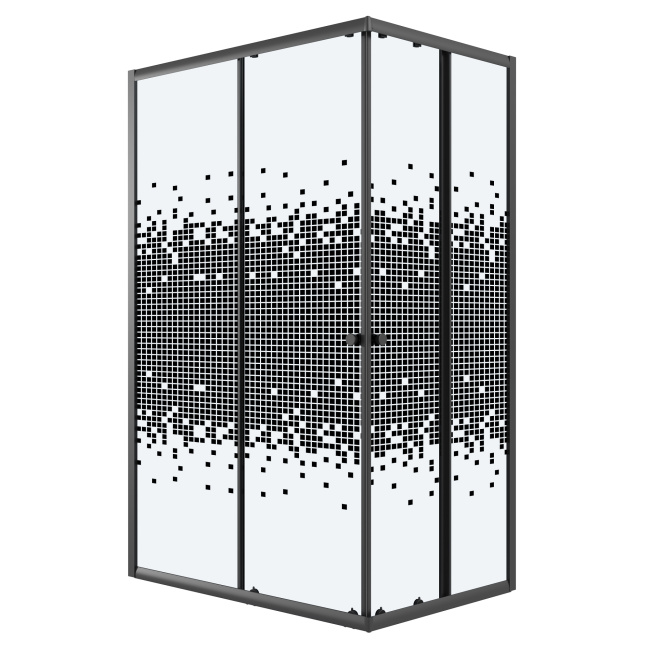 Niagara Eco NG-1018-14QBLACK (100х80х190) прямоугольник,раздвижное,черный,стекло мозаика,1 место, без поддона в комплекте