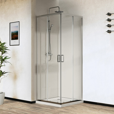 Vincea City 100х80 VSS-5CT8010CL профиль Хром стекло прозрачное без поддона
