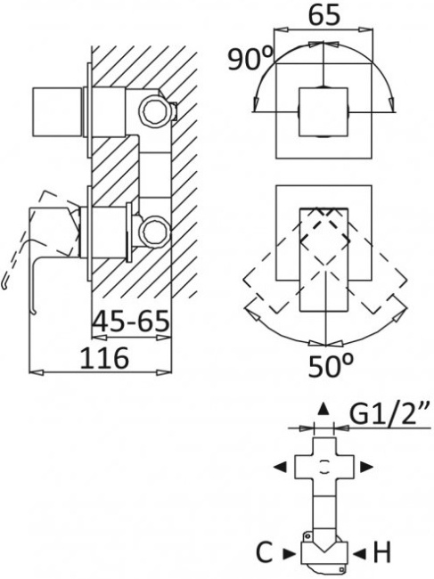 Cezares Porta PORTA-VDIM3-M-01 с внутренней частью