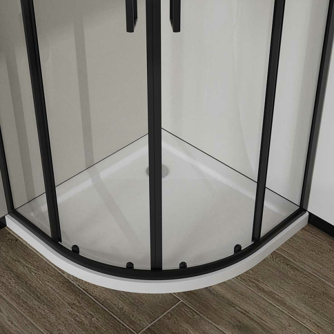 Vincea City 90x90 VSQ-5CT900CLB профиль Черный матовый стекло прозрачное без поддона