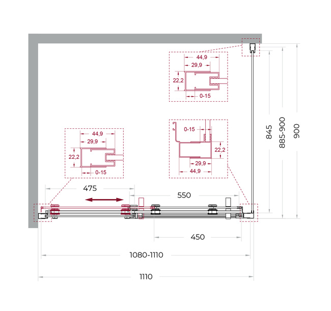 BelBagno MARINO-2-AH-1-110/90-C-GM