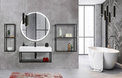 CEZARES CZR-SPC-CADRO-1000-LED-TCH-WARM в металлической раме, со встроенной подсветкой, сенсорным выключателем и подогревом