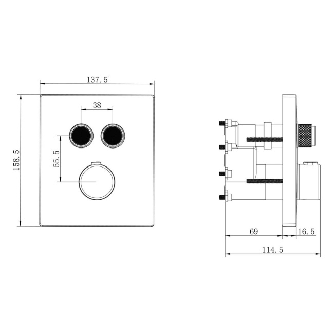 Vincea VSCV-321T-MCH двухфункциональный, термостатический, хром