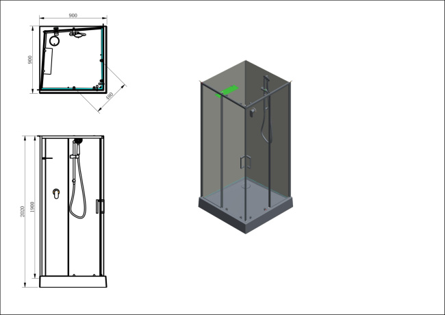 Aquanet Passion EVO S Квадрат White 90x90, набор