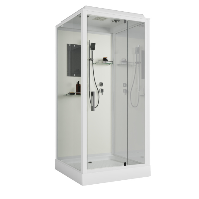 Niagara Standart ST90/15Q (90х90х215) квадрат,поддон 15см,распашная,проф.белый,3 места