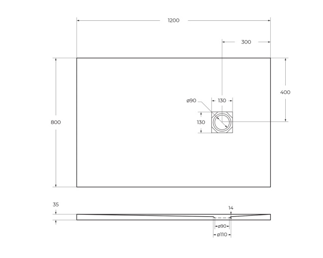BelBagno UNO TRAY-MR-UNO-AH-120/80-35-W-CR