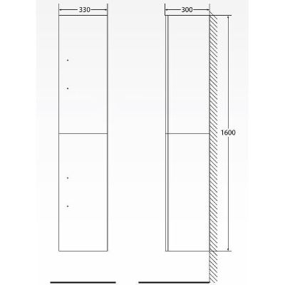 BelBagno Aurora 33 R AURORA-1600-2A-SC-PB-P-R подвесной Pietra Bianca без ручек