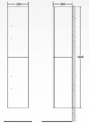 BelBagno Aurora 33x160 AURORA-1600-2A-SC-BL-P-L левый