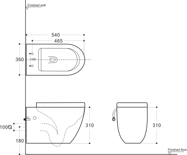 Aquanet Rimless Cetus-W BL-102N-WHT