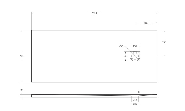 BelBagno UNO TRAY-MR-UNO-AH-170/70-35-W-CR