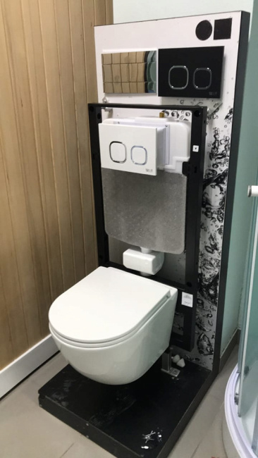 Унитаз с инсталляцией WeltWasser AMBERG 506 + SALZBACH 043 MT-BL + AMBERG RD-CR
