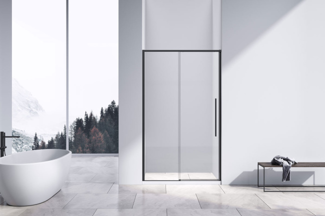 Vincea Slim-N VDS-4SN120CLB, 1200, черный, стекло прозрачное,