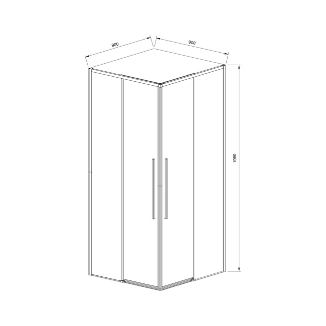 Vincea Slim-N VSS-4SN900CLB, 900*900, черный, стекло прозрачное