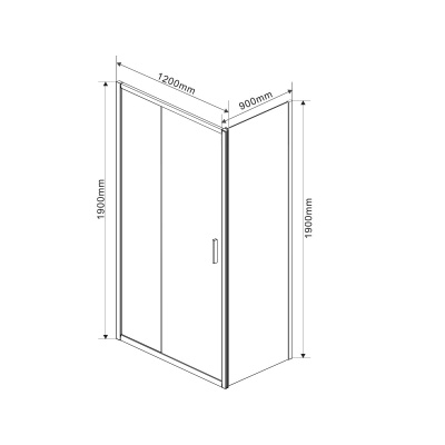 Vincea Garda VSR-1G9012CGB, 1200x900, черный, стекло тонированное без поддона