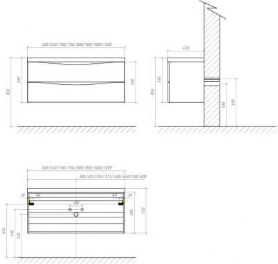 BelBagno Marino 65 см MARINO-650-2C-SO-RG-P