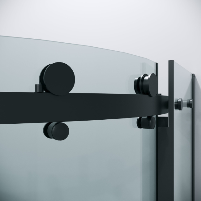 Grossman 301.K33.04.9090.21.00 Classic (90*90*195) полукруг,раздвижн,черн.матов,стекло прозрач без поддона