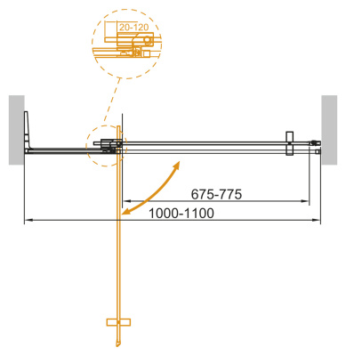 CEZARES SLIDER-B-1-100/110-C-GM