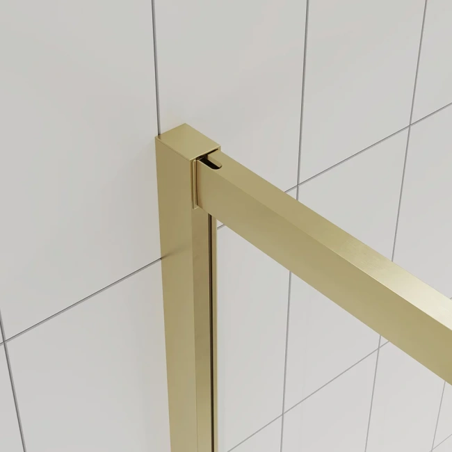 Veconi Evo 300 G, 800х800x1950, золото брашинг, прозрачное стекло