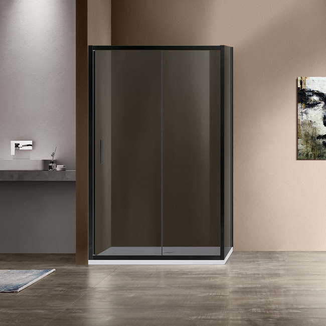 Vincea Garda VSR-1G9012CGB, 1200x900, черный, стекло тонированное без поддона