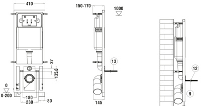 WeltWasser WW MARBERG 410 + SE WT кнопка белая