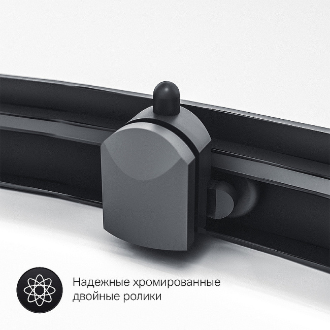AM.PM Gem 90х90 W90G-401A090BT профиль Черный матовый стекло прозрачное без поддона