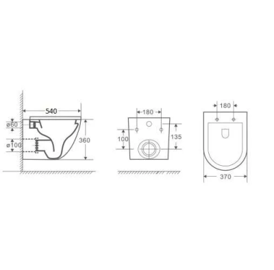 Комплект унитаза с инсталляцией и кнопкой WELTWASSER BAMBERG 545 + MERZBACH 043 XL GL-WT + BAMBERG CR