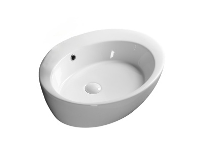 Ceruttispa CR7026A накладная, белая, овальная, под смеситель, с переливом 600х470х140